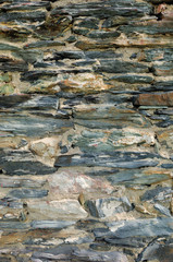 hand laid stone wall close-up