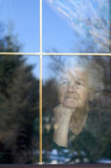 through the window