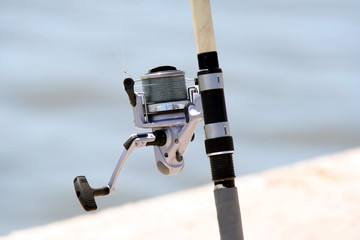 détail d'une canne à pêche
