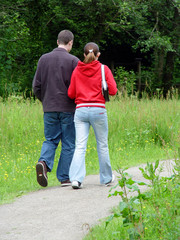 young couple out walking