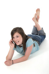 young teen girl talking on cellphone 7