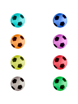 lots of colorful soccer balls