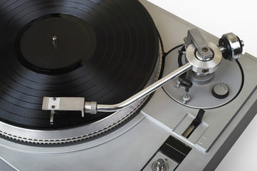 stylish turntable with disk (clipping path - yes)