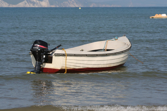 boat moored in the sea