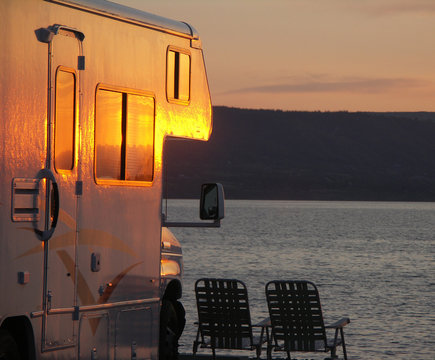 Sunrise At The Beach With The Rv