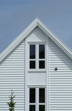 detail of white wooden house