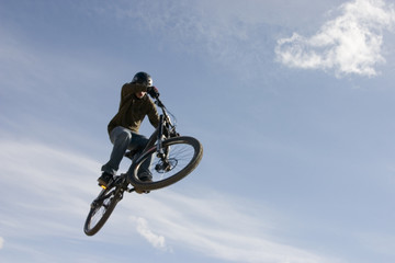 mountain bike jump in air