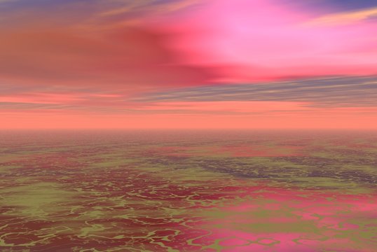 alien pink landscape