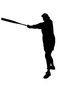 recommend clip art: silhouette with clipping path of female softball p