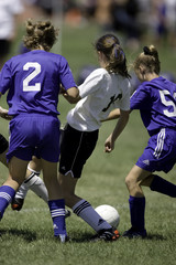 girl's soccer action