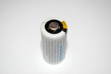 lithium battery on white