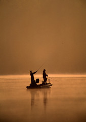 two friends fishing