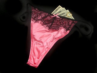 sexy lingerie and money