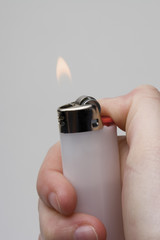 hand holding a lighter