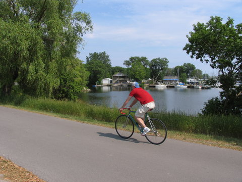 waterfront trail cyclist