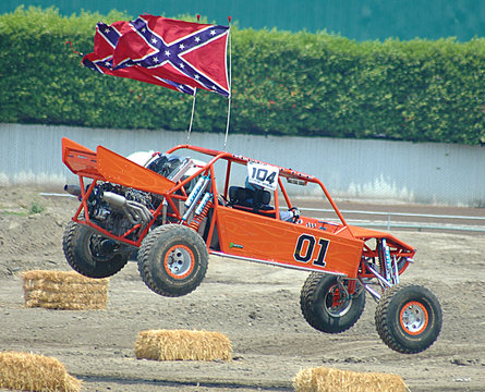 orange sand car landing