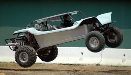Deurstickers Motorsport sand car in air