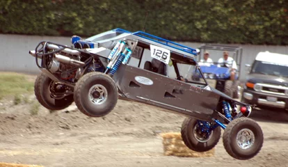 Acrylic prints Motorsport sand car landing
