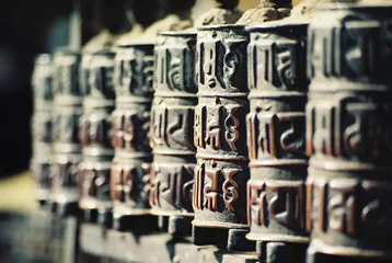 Selbstklebende Fototapete Nepal Gebetsmühlen