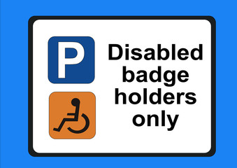 disabled badge holders only illustration