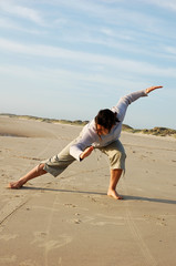 kung fu sur la plage