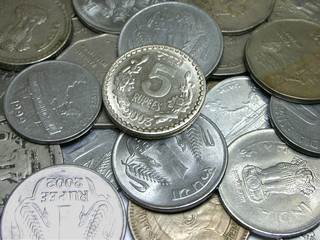 indian currency - coins of different denominations