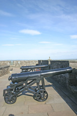 Fototapeta na wymiar cannons at stirling castle in scotland