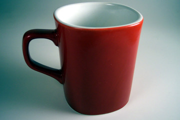 red coffee mug