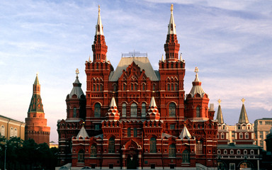 Fototapeta premium front of historical museum, moscow, russia