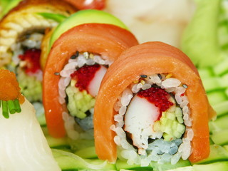 salmon and lobster sushi