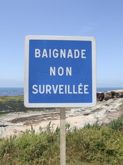 baignade  non surveill&eacute;e