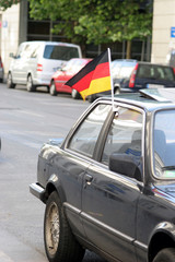 flag and  the car