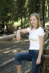 Obraz premium girl in the forest