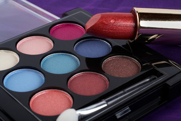 detail of assortment of makeups