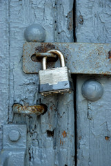 vintage padlocked door