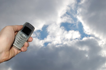 holding mobile phone