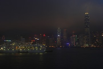 hong kong island by night