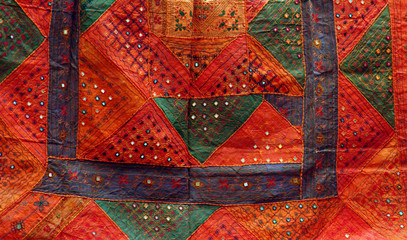 detail of silk blanket