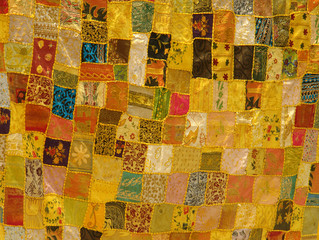 golden tones in quilt