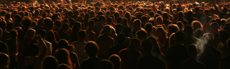 people crowd in blur