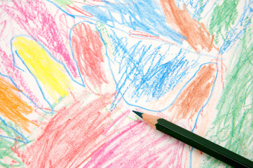 Fototapeta na wymiar drawing as a child