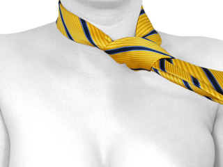 women with a yellow tie