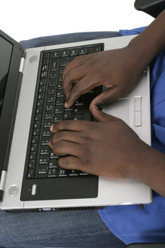 man hands on laptop computer keyboard 1