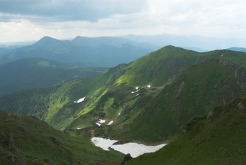 summer snow in mountains