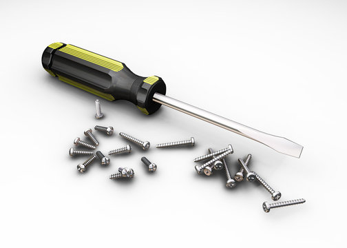 screwdriver and screws