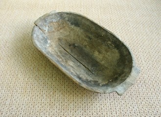 old etno wooden bowl for knead