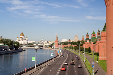 kremlin and temple of the christ of the savior