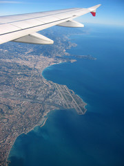 french riviera from the sky