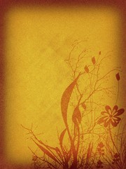 background floral, rusty, retro mode (grainy)