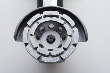 angle grinder with concrete diamond blade